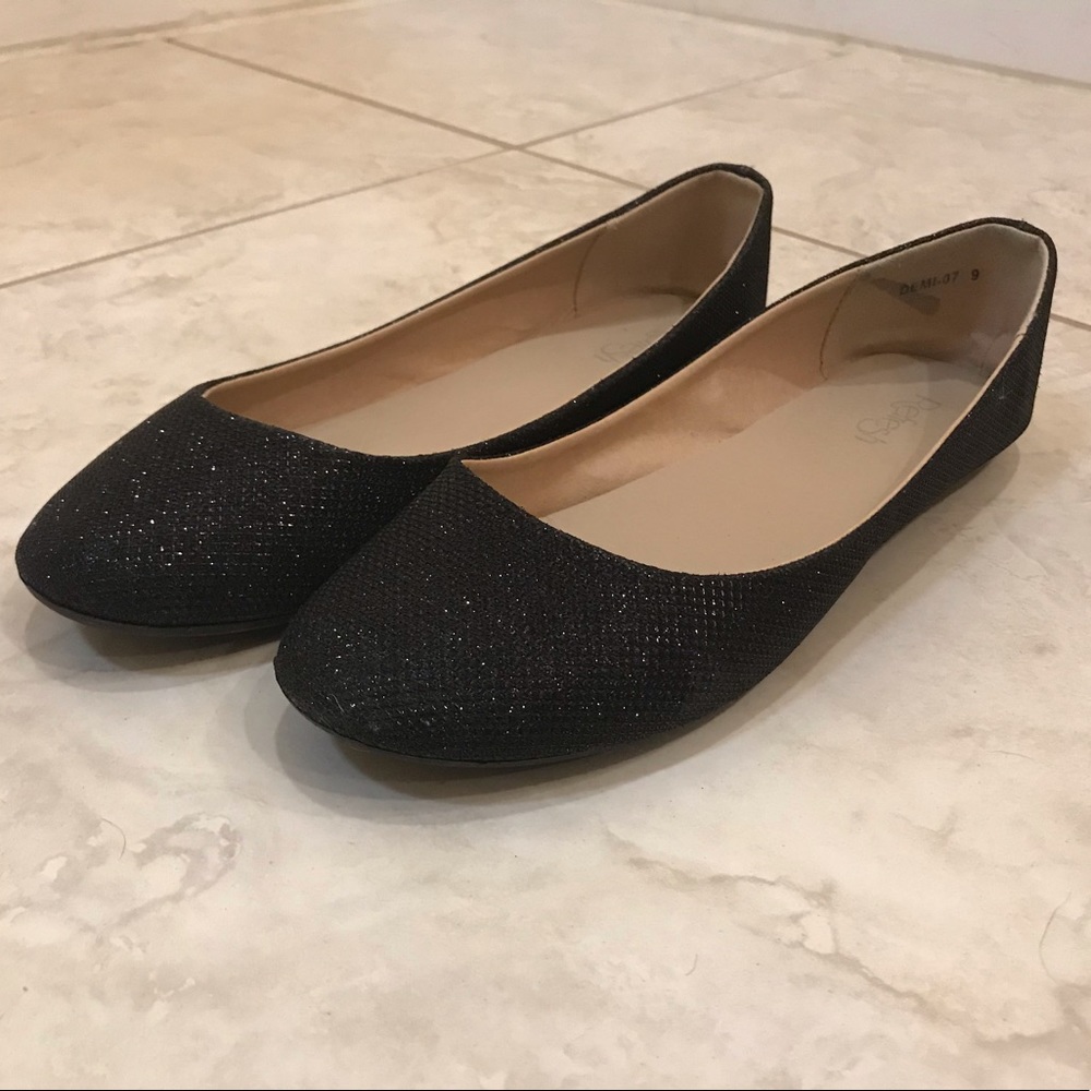 Black Sparkly Ballet Flats